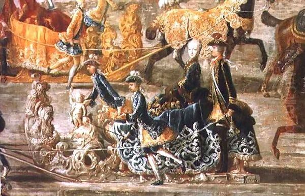 The Imperial Sleigh Ride on the occasion of the marriage of Emperor Joseph II of Austria to his 2nd wife Maria Josepha von Bayern: detail of a sleigh - view 1