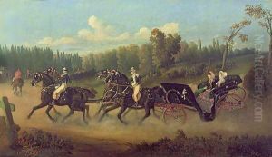 Empress Eugenie (1826-1920) and Queen Victoria (1819-1901) in the Park at Compiegne by Jonny Audy