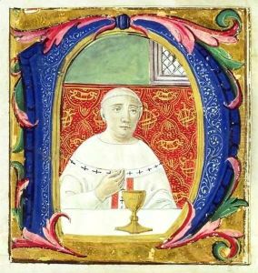 Historiated initial 'N' depicting a Pope (Leon X?) performing a mass by Gabriello di Vanti di Bartolo Attavante di