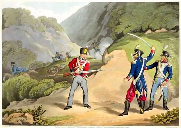 A British Soldier Taking Two French Officers at the Battle of the Pyrenees - view 1