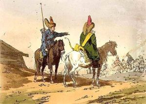 Baschkirs, plate 8 from Volume I of 'The Manners, Customs and Amusements of the Russians' by John Augustus Atkinson