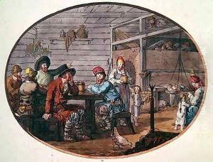 Russian Peasant Hut by John Augustus Atkinson