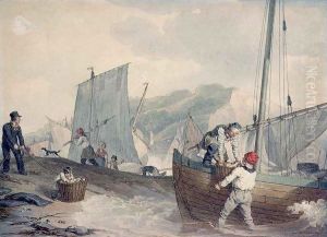 Fishing Boats Unloading by John Augustus Atkinson