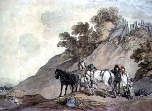 Cart and Team at a Gravel Pit by John Augustus Atkinson