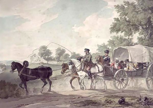 Belgian Wagon conveying Wounded from the Field after the Battle of Waterloo - view 1