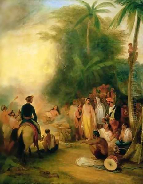 Foster 165 (82) Suttee or Widow-sacrifice Burning - view 1