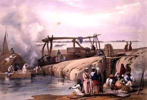 A Scene on the River Sutledge, in the Punjab