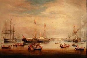 The Royal Yacht `Victoria and Albert' at Anchor off Cork