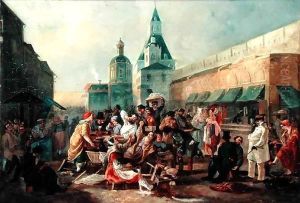 Refreshment Stall near the Chinese Wall in Moscow