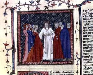 A couple being married by a cleric by Henricus von Assia