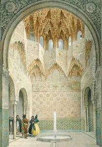 The Hall of the Abencerrages, the Alhambra, Granada by Leon Auguste Asselineau