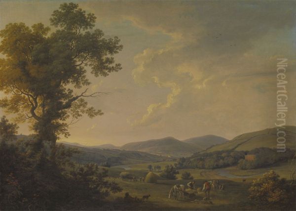 Landscape with Haymakers and a Distant View of a Georgian House - view 1