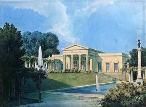 View of Charlottenhof from the garden by Ferdinand von Arnim