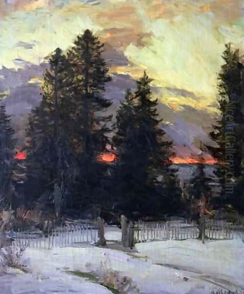 Sunset over a Winter Landscape - view 1