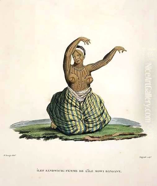 Dancing woman from the island of Maui, in the Hawaiian Islands - view 1