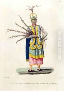 Island of Guam Principal Character from the Dances of Montezuma, from 'Voyage Autour du Monde sur les Corvettes de L'Uranie 1817-20' by Jacques Etienne Victor Arago