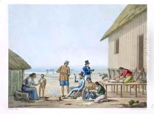 Domestic occupations, Agagna, Guam, Philippines, from 'Voyage Autour du Monde (1817-20)