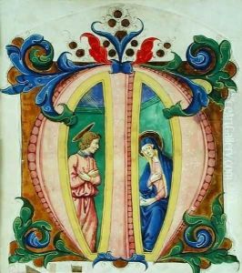 Historiated initial 'M' depicting the Annunciation by Antonio di Niccolo di Lorenzo