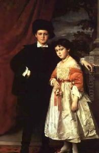 Freiherrn von Seidlers two children, Adolph Wilhelm (b.1860) and Maria Anna (b.1864) by Baron Heinrich von Angeli
