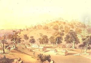 Angaston, Australia from the 'South Australia Illustrated' by George French Angas