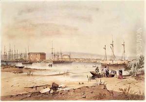 Port Adelaide, from the 'South Australia Illustrated' by George French Angas