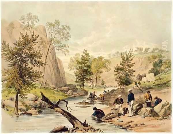 Gold Washing, Summer Hill Creek, below Lewis' Ponds - view 1