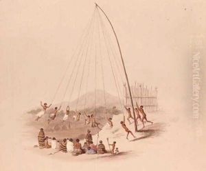 Maori or Native swing from the 'New Zealand Illustrated' by George French Angas