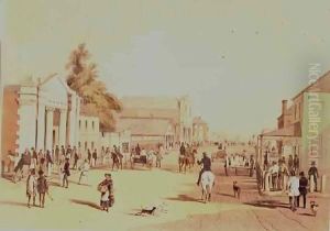 Hindley Street, from the corner of King William Street, Adelaide by George French Angas