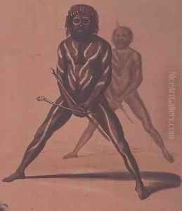 Native Palti dancer from the 'South Australia Illustrated' by George French Angas
