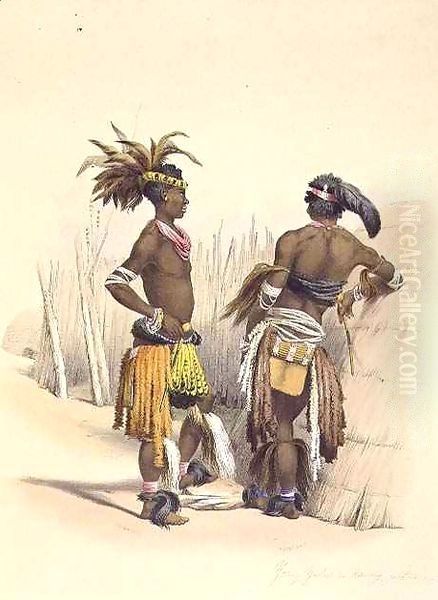 Umbambu and Umpengulu, Young Zulus in Dancing Costume - view 1