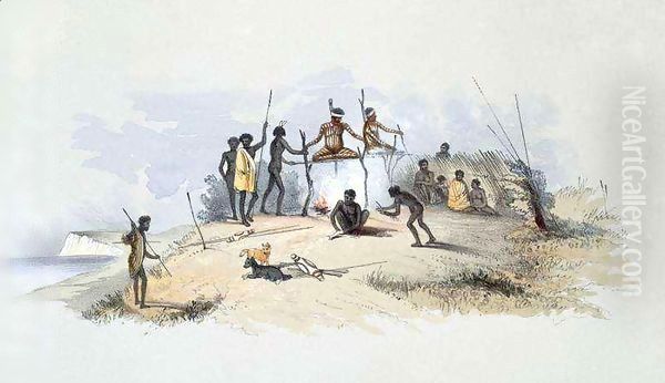 The Aboriginal Inhabitants Native Tombs and Means of Disposing of their Dead, from 'South Australia Illustrated' - view 1