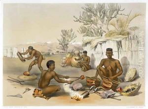 Zulu Blacksmiths at Work, plate 23 from 'The Kafirs Illustrated'