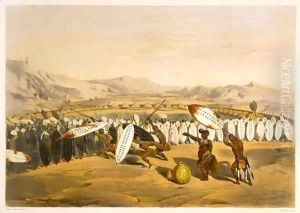 Umpanda Reviewing his Troops at Nonduengi, plate 12 from 'The Kafirs Illustrated'