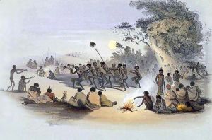 The Aboriginal Inhabitants: The Kuri Dance, from 'South Australia Illustrated' The Aboriginal Inhabitants: The Kuri Dance, from 'South Australia Illustrated'