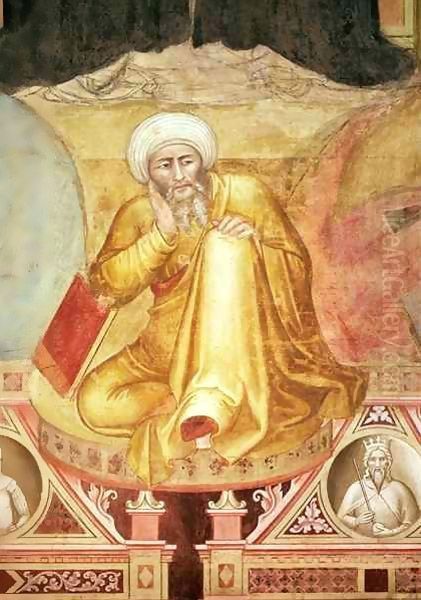 Triumph of St Thomas Aquinas, detail of figure below the throne, from the Spanish Chapel - view 1