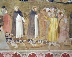 The Church Militant and Triumphant, detail of the heretics, from the Spanish Chapel by Andrea Bonaiuti da Da Firenze