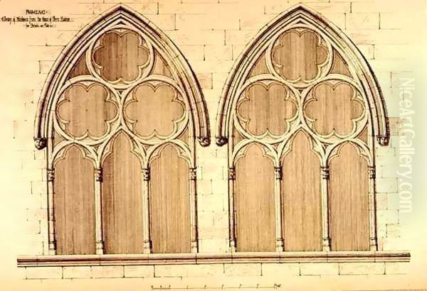 Group of Windows from the House of Pierre Raleine, Figeac, France, from 'Examples of the Municipal, Commercial, and Street Architecture of France and Italy from the 12th to the 15th Century' - view 1