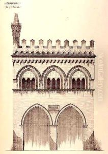 Palace of the Jurisconsults, Cremona, Italy, built in 1292, from 'Examples of the Municipal, Commercial, and Street Architecture of France and Italy from the 12th to the 15th Century' by R. Anderson