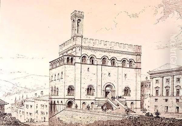 Palazzo del Comune, Gubbio, Italy, from 'Examples of the Municipal, Commercial, and Street Architecture of France and Italy from the 12th to the 15th Century' - view 1