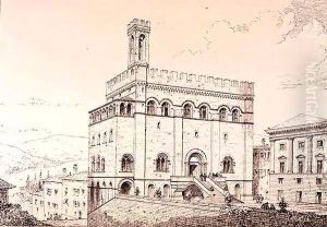 Palazzo del Comune, Gubbio, Italy, from 'Examples of the Municipal, Commercial, and Street Architecture of France and Italy from the 12th to the 15th Century'