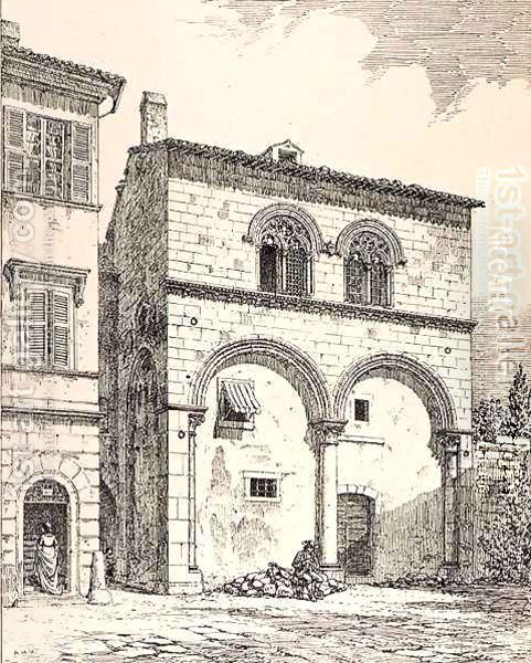 House in the Piazza del Duomo, Viterbo, Italy, from 'Examples of the Municipal, Commercial, and Street Architecture of France and Italy from the 12th to the 15th Century' - view 1