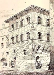14th Century House, Florence, Italy, from 'Examples of the Municipal, Commercial, and Street Architecture of Italy and France from the 12th to the 15th Century' by R. Anderson