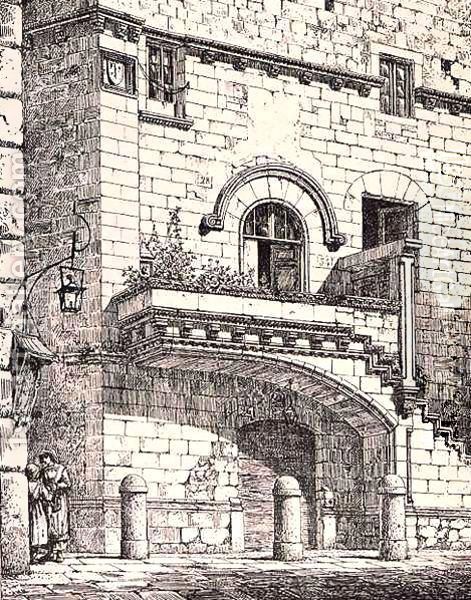 House of Santa Rosa, Viterbo, Italy, from 'Examples of the Municipal, Commercial, and Street Architecture of France and Italy from the 12th to the 15th Century' - view 1