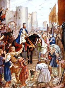 William Rufus (1056-1100) at the Tower of London, illustration from 'Hutchinson's Story of the British Nation' by Charles Goldsborough Anderson