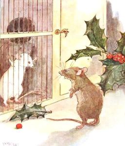 Saw a prison and in it the white ghost of a mouse