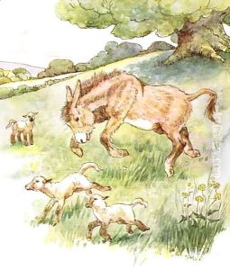 I romped all day in the sunny meadow with the silly little lambs
