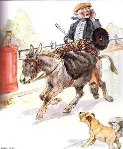 'Got a new master, a chimney sweep', illustration from 'The Naughty Neddy Book' by Anne Anderson