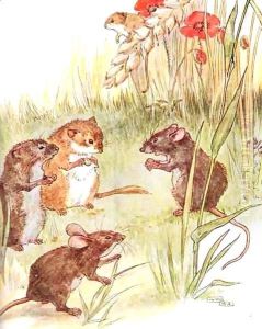 'Am staying with friends in the country', illustration from 'The Mischievious Mousie Book'