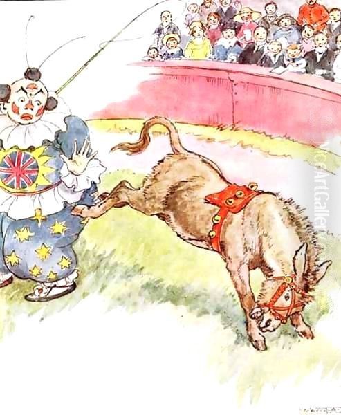 'The clown was so silly today - I kicked him quite hard', illustration from 'The Naughty Neddy Book' - view 1