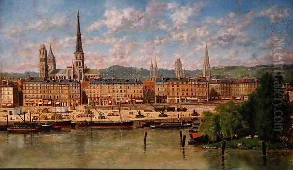 The Port at Rouen - view 1